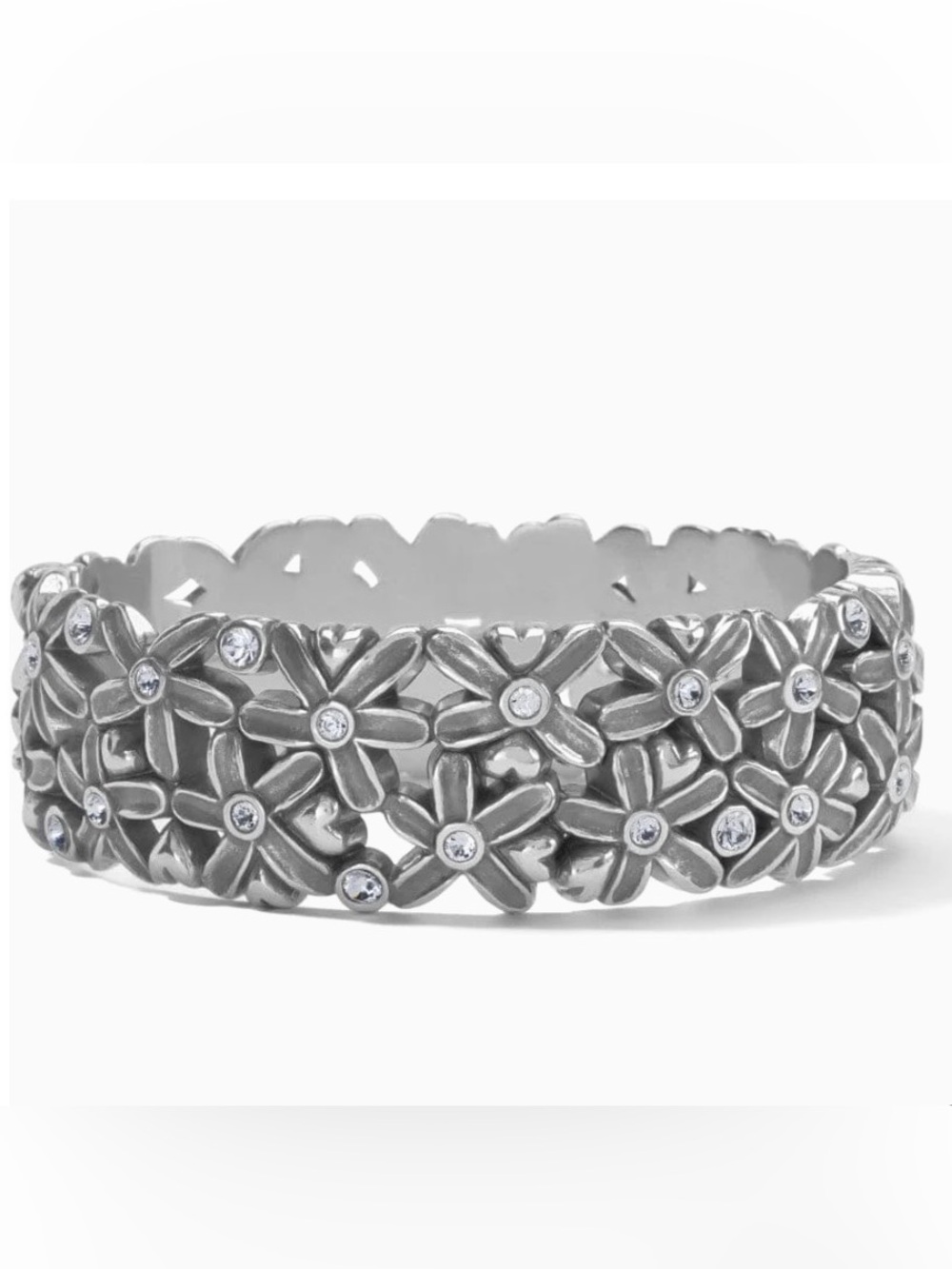 NWT BRIGHTON WILDFLOWERS SWAROVSKI CRYSTAL HINGED BRACELET - Picture 2 of 8